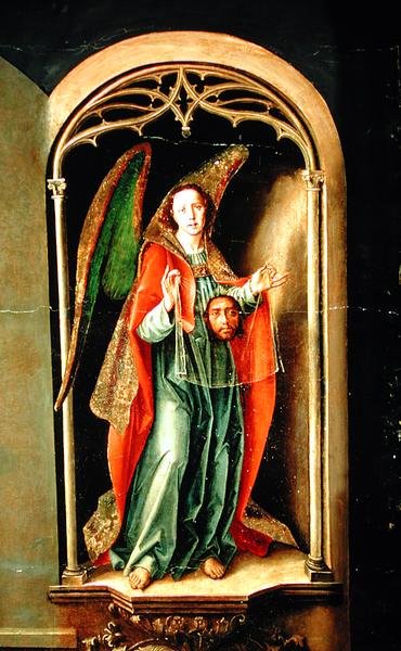 Angelo che tiene la Sacra Sindone (dettaglio) da Pedro Berruguete